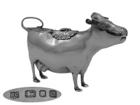 Sterling Silver Cow Cream Jug 1958